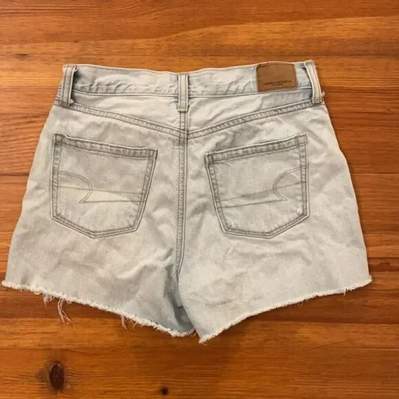 American Eagle Denim Cut-Off Jean Shorts Womens Size 0 Lace Boho Festival - Picture 4 of 13